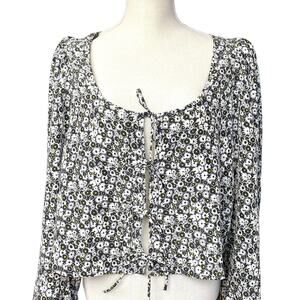 NWT Levi's Women's Embry Tie Blouse Bishop Sleeve 1X